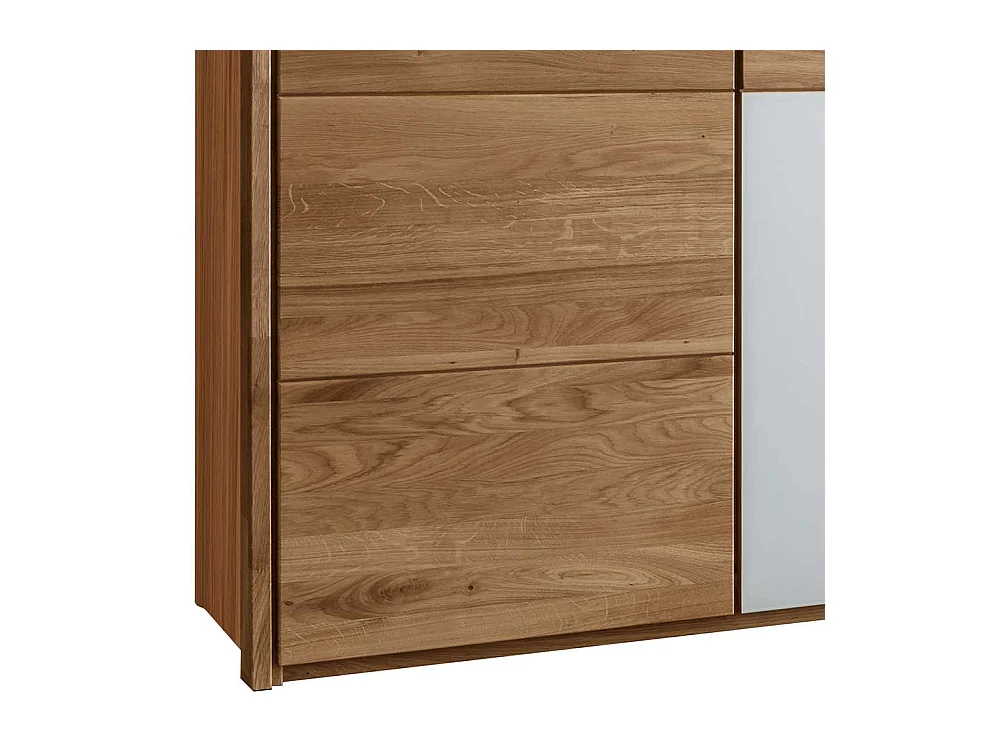 Kleiderschrank Echtholz in Wildeichefarben Weiß