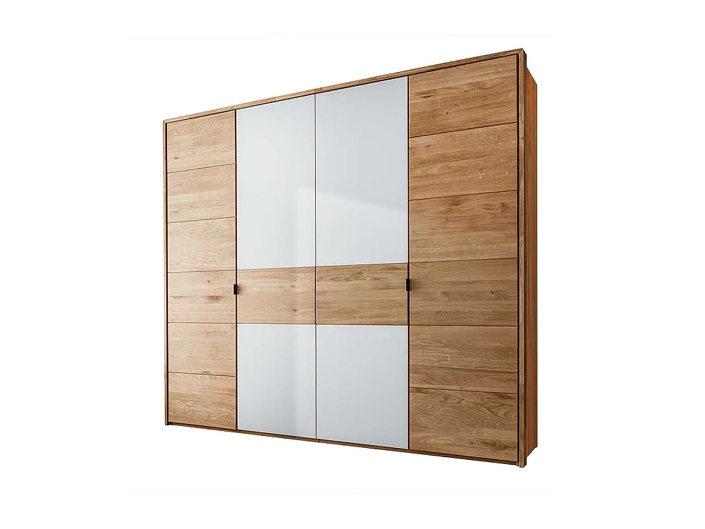 Kleiderschrank Echtholz in Wildeichefarben Weiß