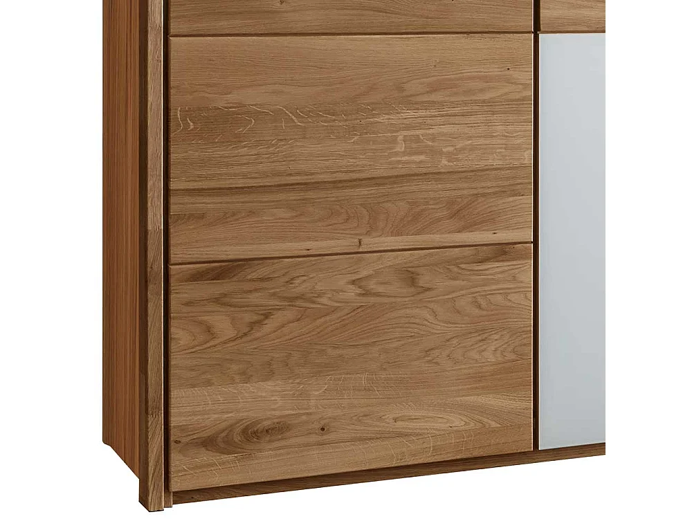 Kleiderschrank Echtholz in Wildeichefarben Weiß