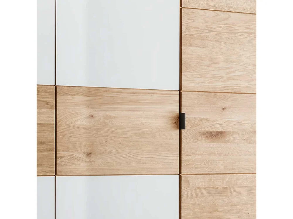 Kleiderschrank Echtholz in Wildeichefarben Weiß