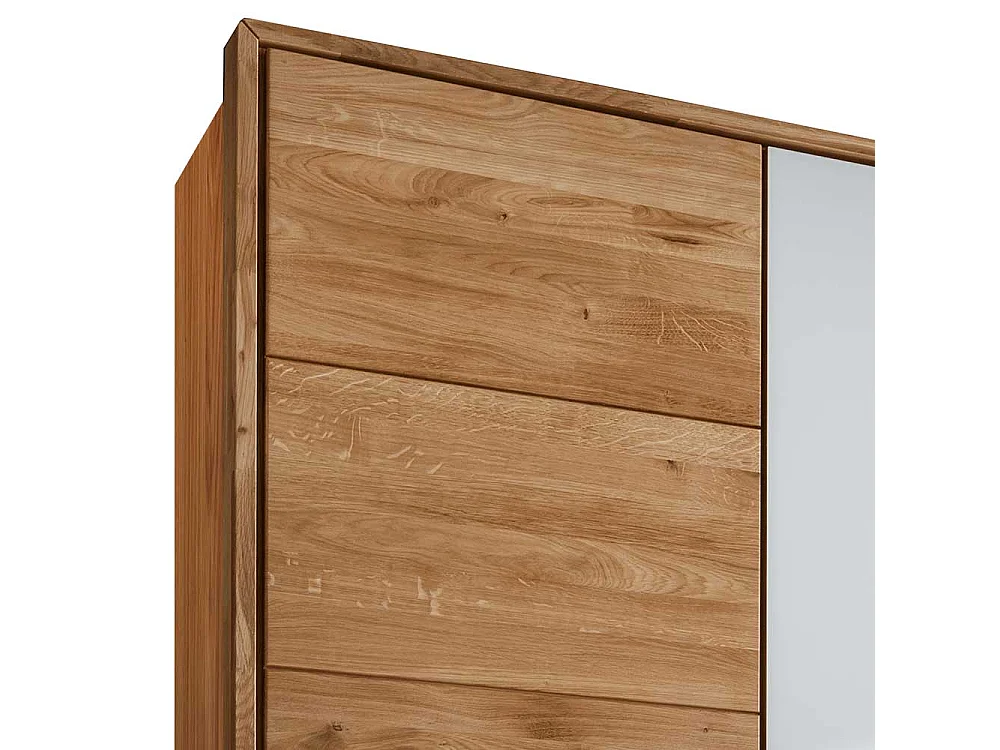 Kleiderschrank Echtholz in Wildeichefarben Weiß