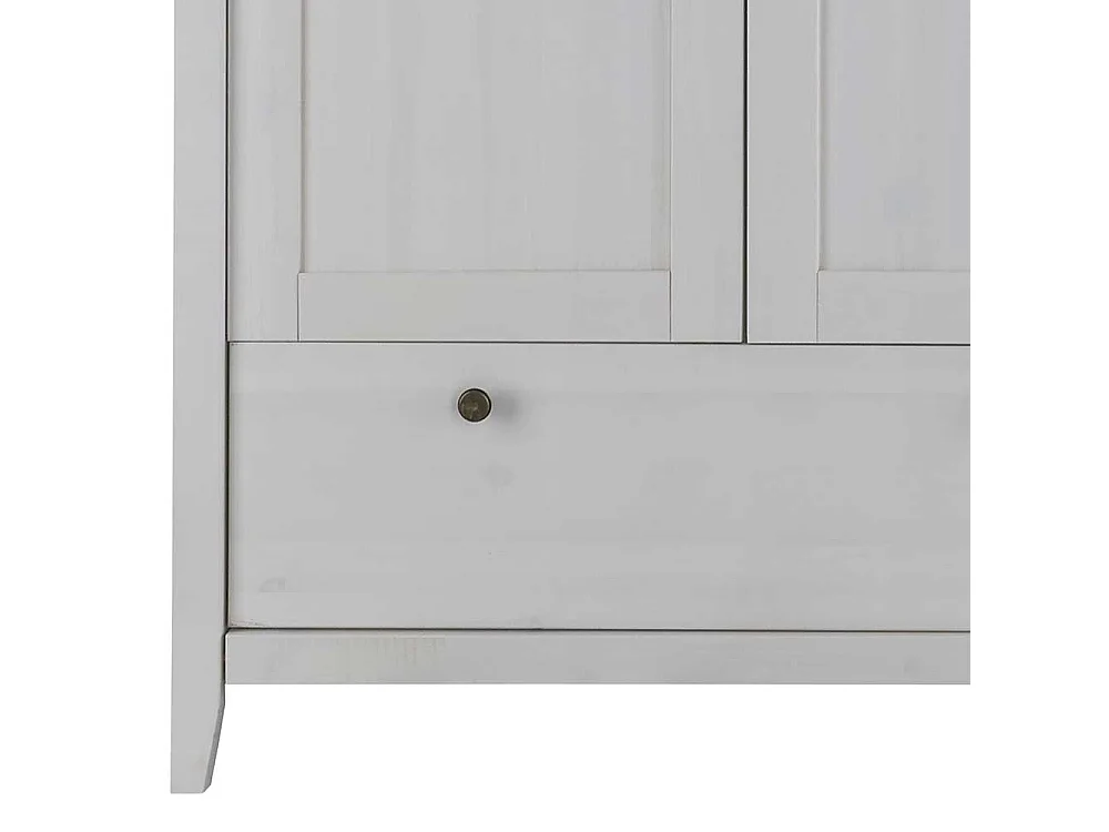 Weißer Kleiderschrank im Skandi Design 230 cm breit 5 Türen