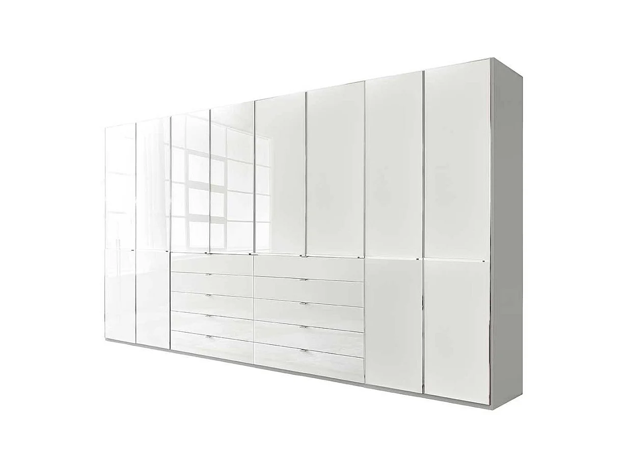 Weißer XXL Kleiderschrank Schlafzimmerschrank 236 cm hoch und 394 cm breit
