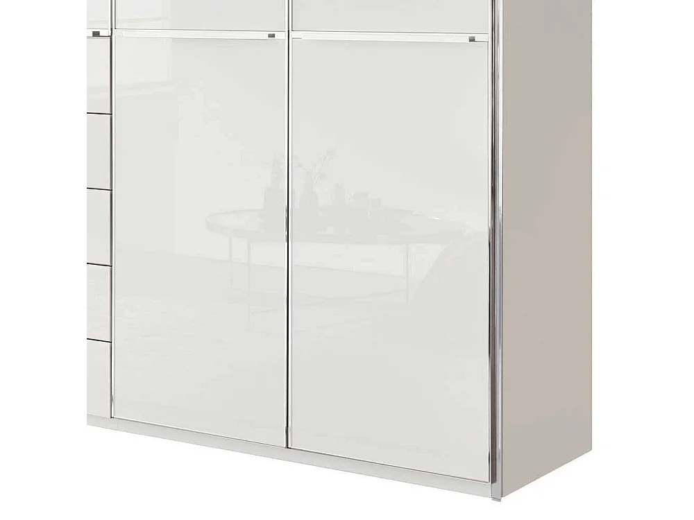 Weißer XXL Kleiderschrank Schlafzimmerschrank 236 cm hoch und 394 cm breit