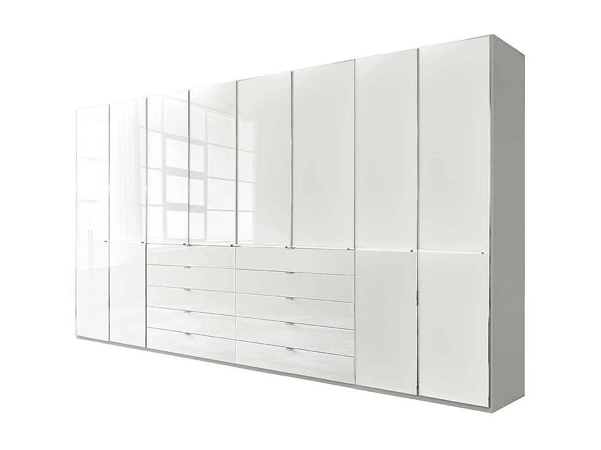 Weißer XXL Kleiderschrank Schlafzimmerschrank 236 cm hoch und 394 cm breit