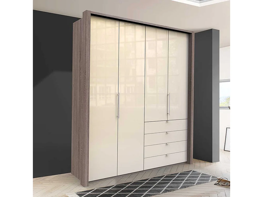 Jugend Kleiderschrank mit Falttüren und Schubladen modern