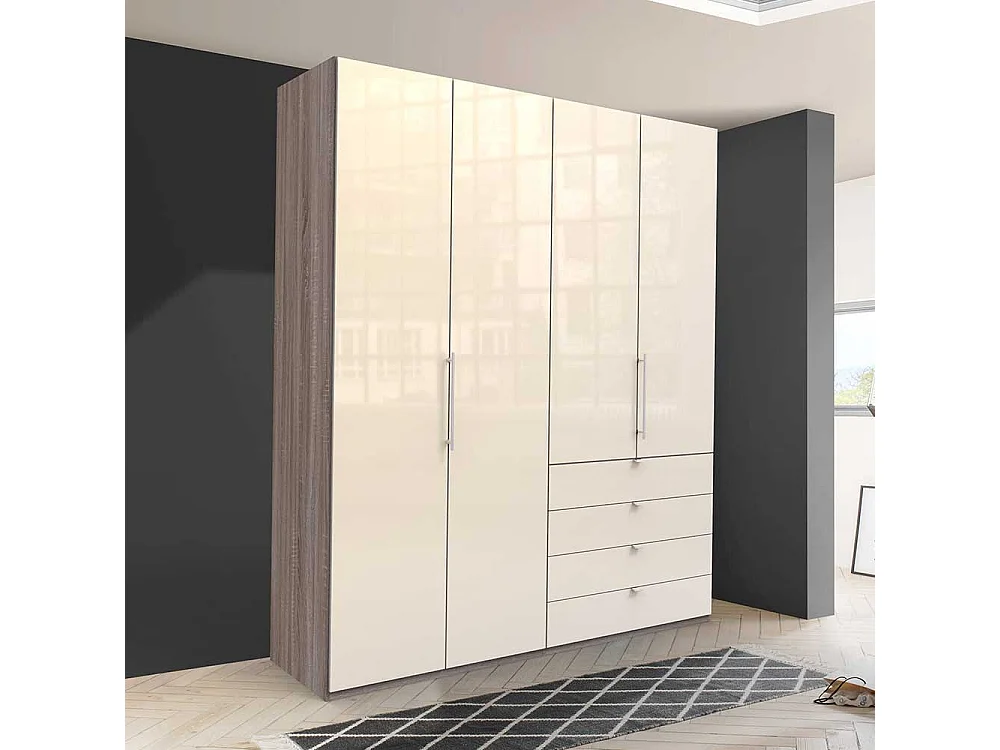 Jugend Kleiderschrank mit Falttüren und Schubladen modern