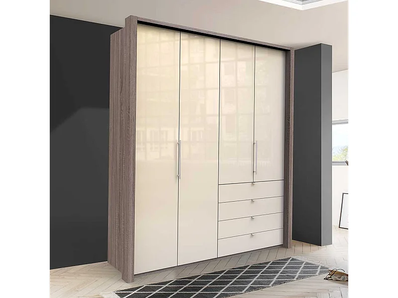 Jugend Kleiderschrank mit Falttüren und Schubladen modern