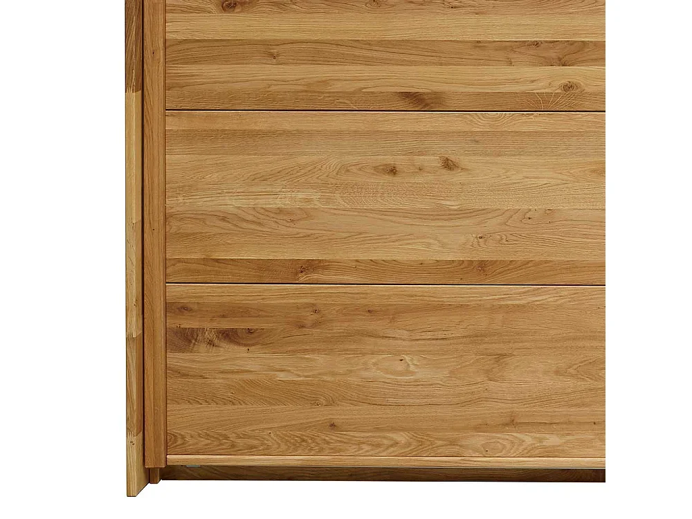 Schiebetürenschrank aus Wildeiche Massivholz Spiegelglas