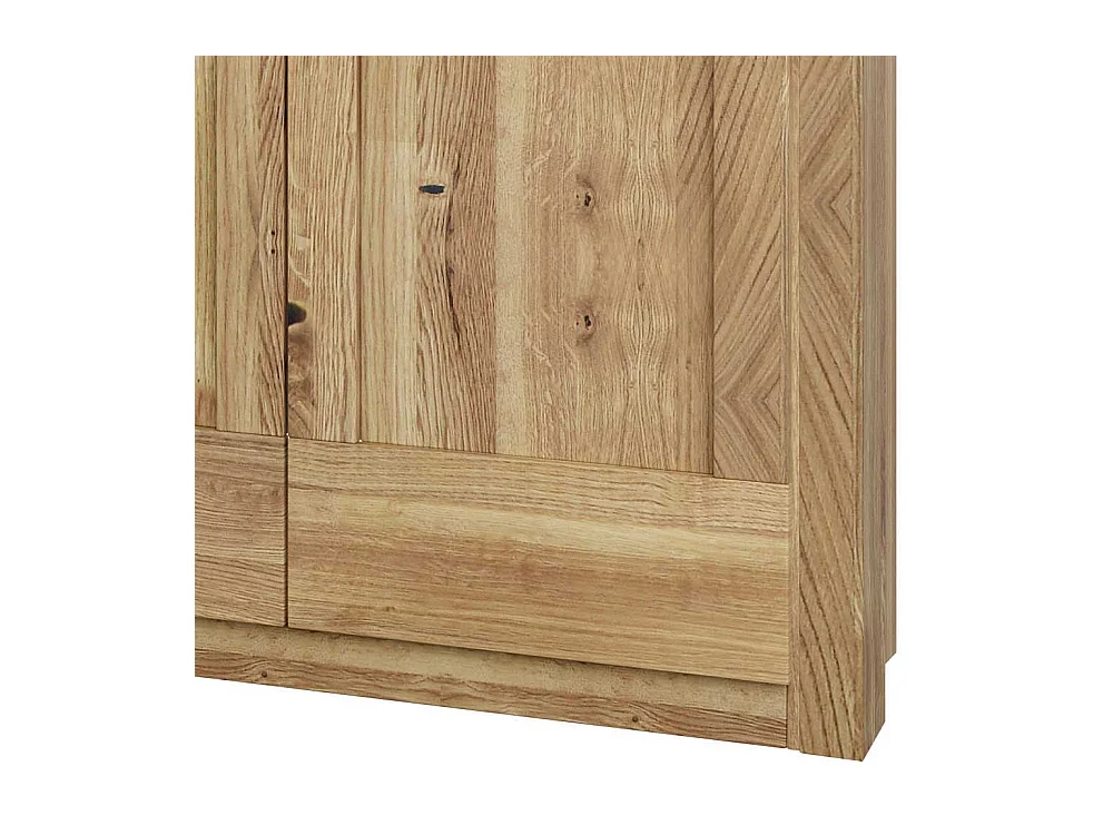 Asteiche teilmassiv Kleiderschrank mit Spiegeltür 221 cm hoch