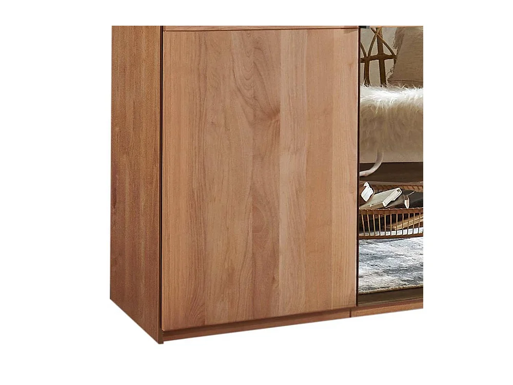 Kleiderschrank Spiegelschrank in Erlefarben mit Drehtüren