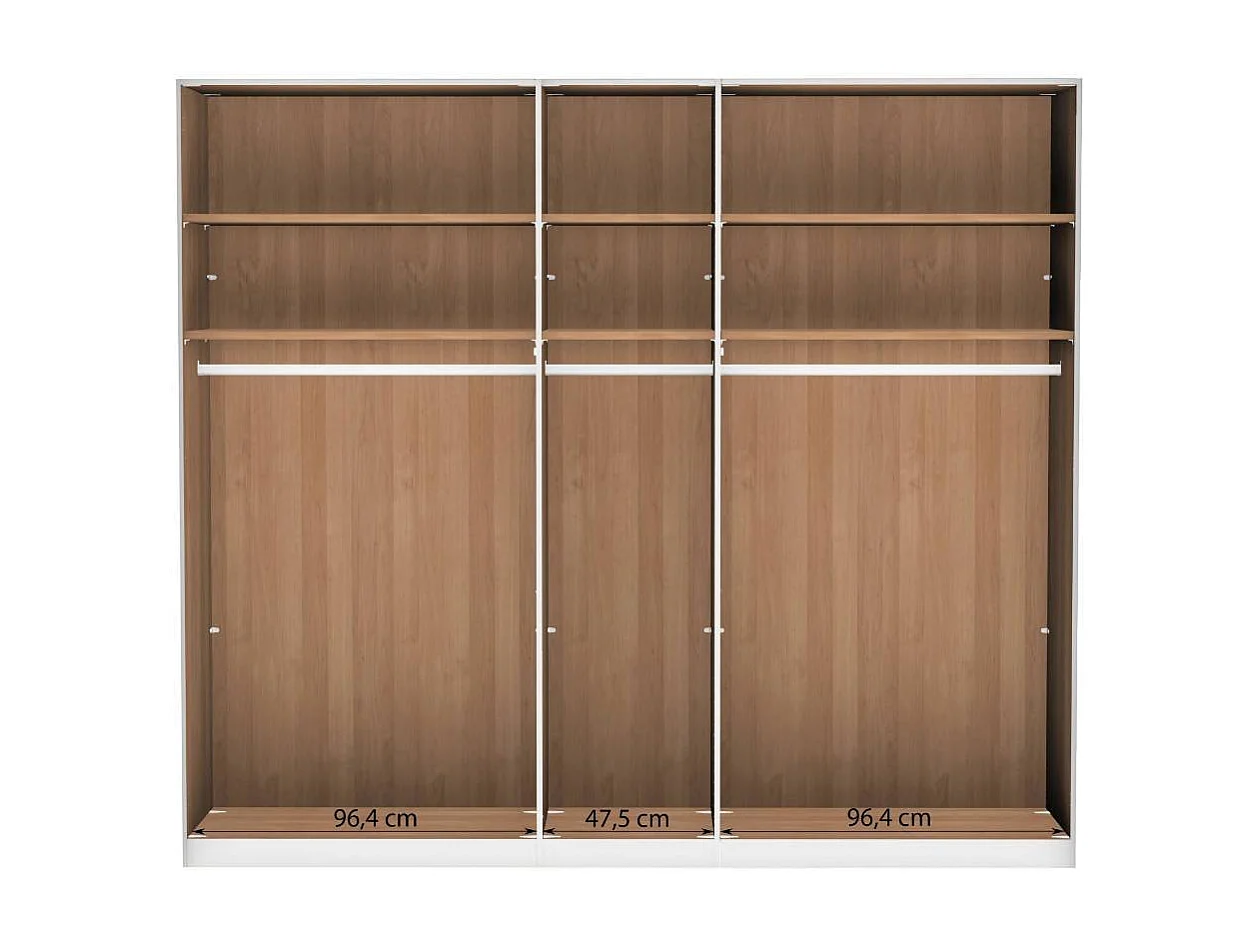 Kleiderschrank Spiegelschrank in Erlefarben mit Drehtüren