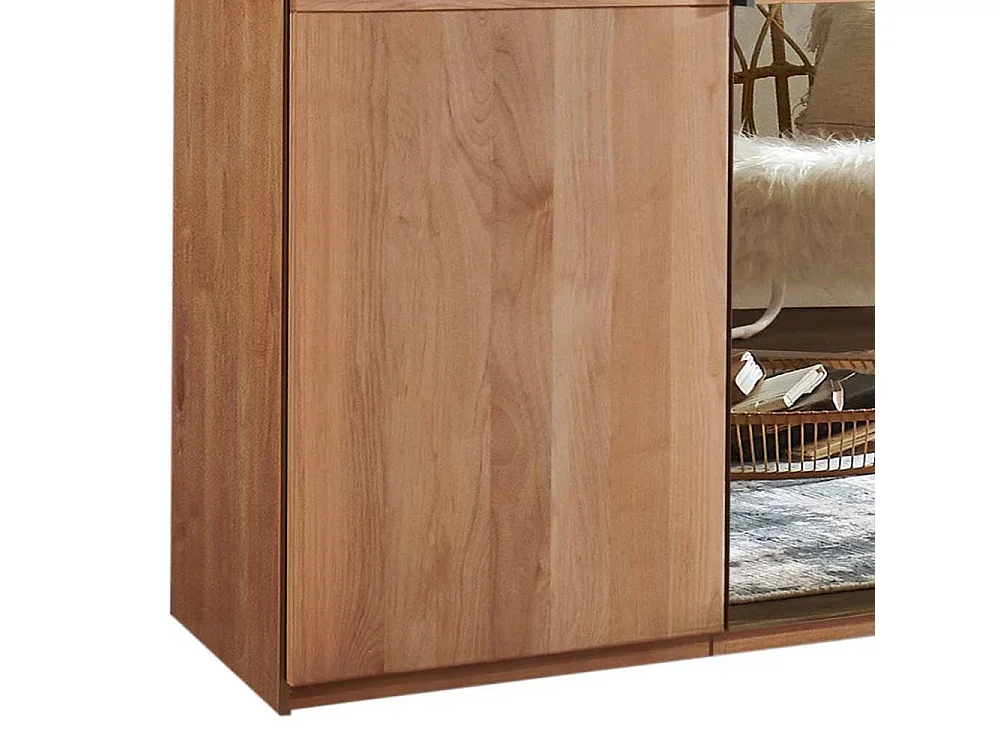 Kleiderschrank Spiegelschrank in Erlefarben mit Drehtüren