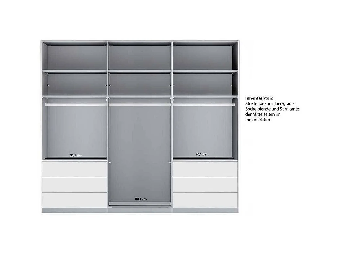 Kleiderschrank mit sechs Schubladen modernem Design
