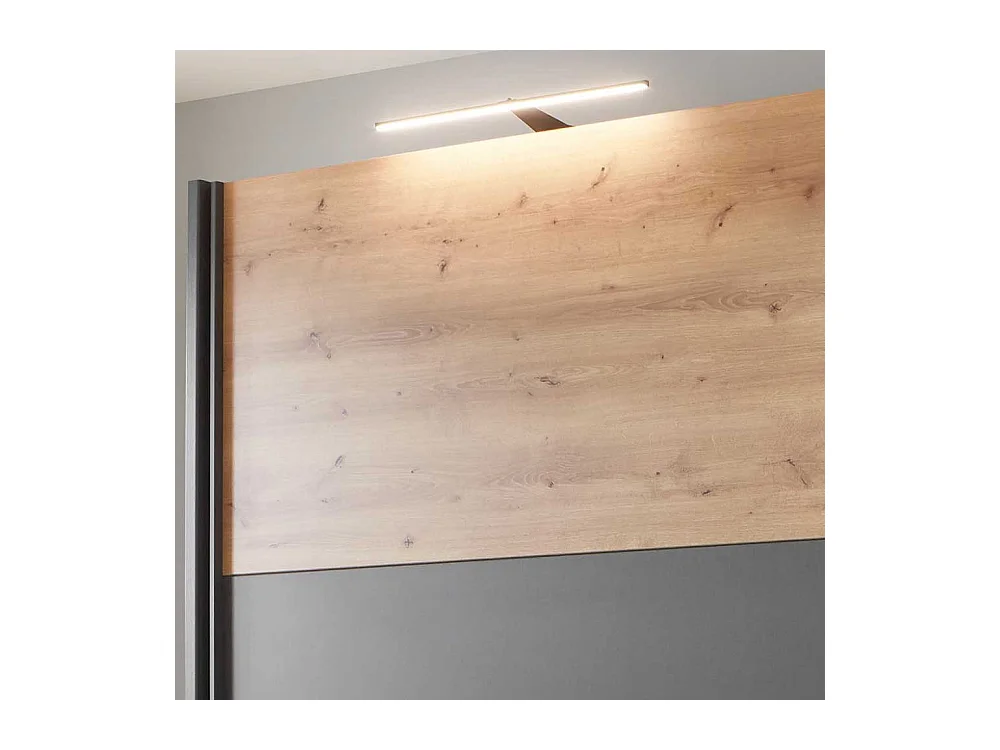 Schwebetüren Kleiderschrank in Eiche Bianco und Anthrazit Made in Germany