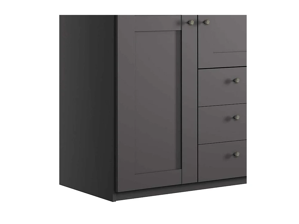 Kleiderschrank dreitürig Landhaus in Dunkelgrau Made in Germany