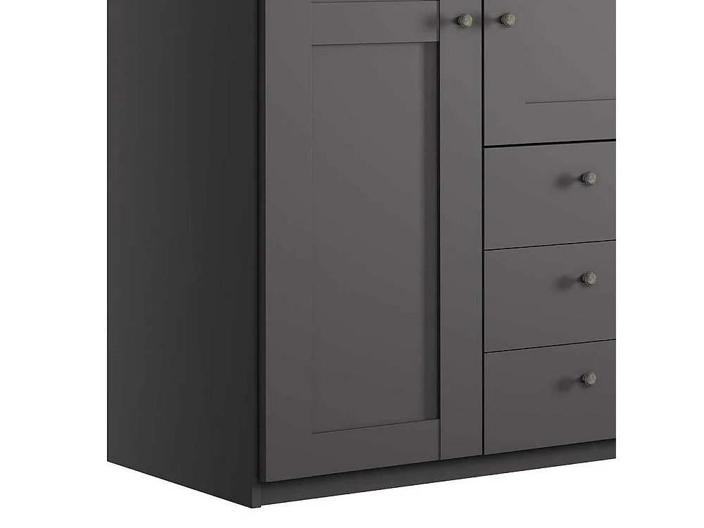 Kleiderschrank dreitürig Landhaus in Dunkelgrau Made in Germany