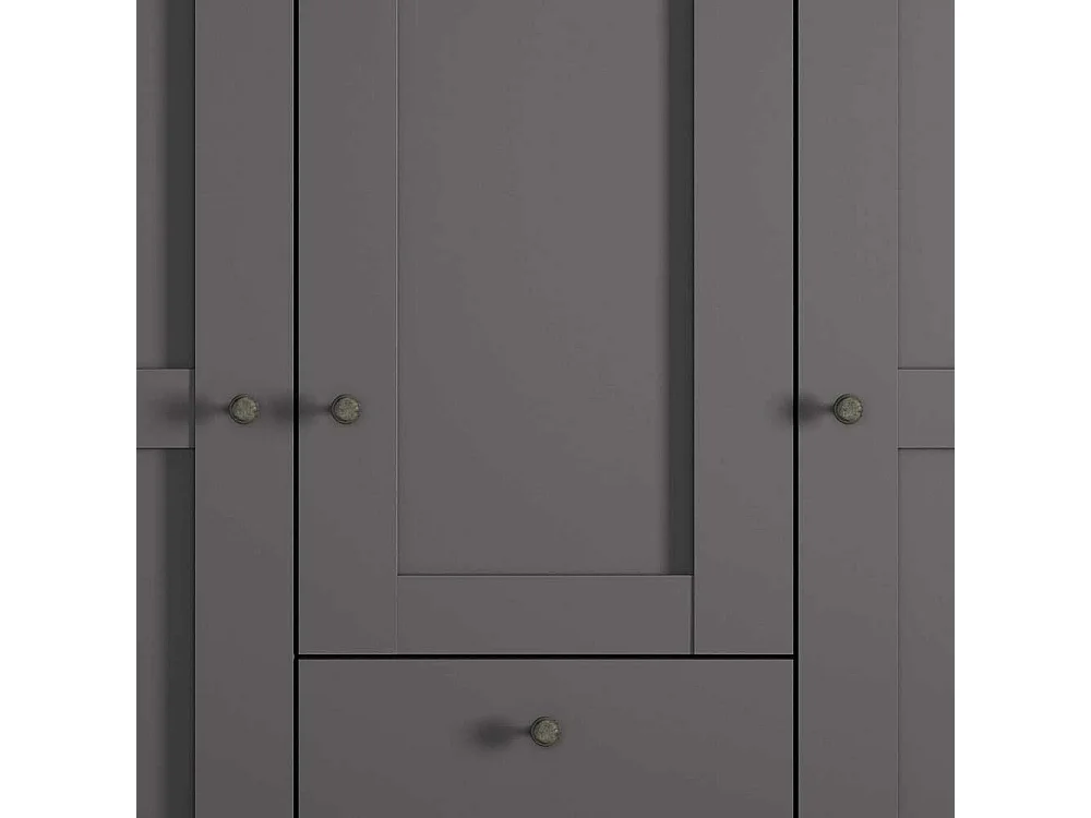 Kleiderschrank dreitürig Landhaus in Dunkelgrau Made in Germany