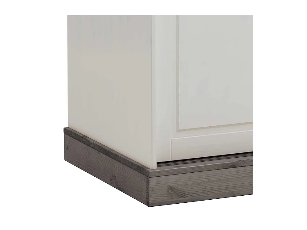 Massivholzschrank in Weiß Grau Kiefer massiv Schiebetüren