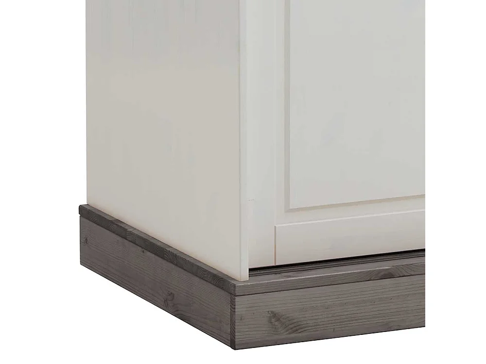 Massivholzschrank in Weiß Grau Kiefer massiv Schiebetüren