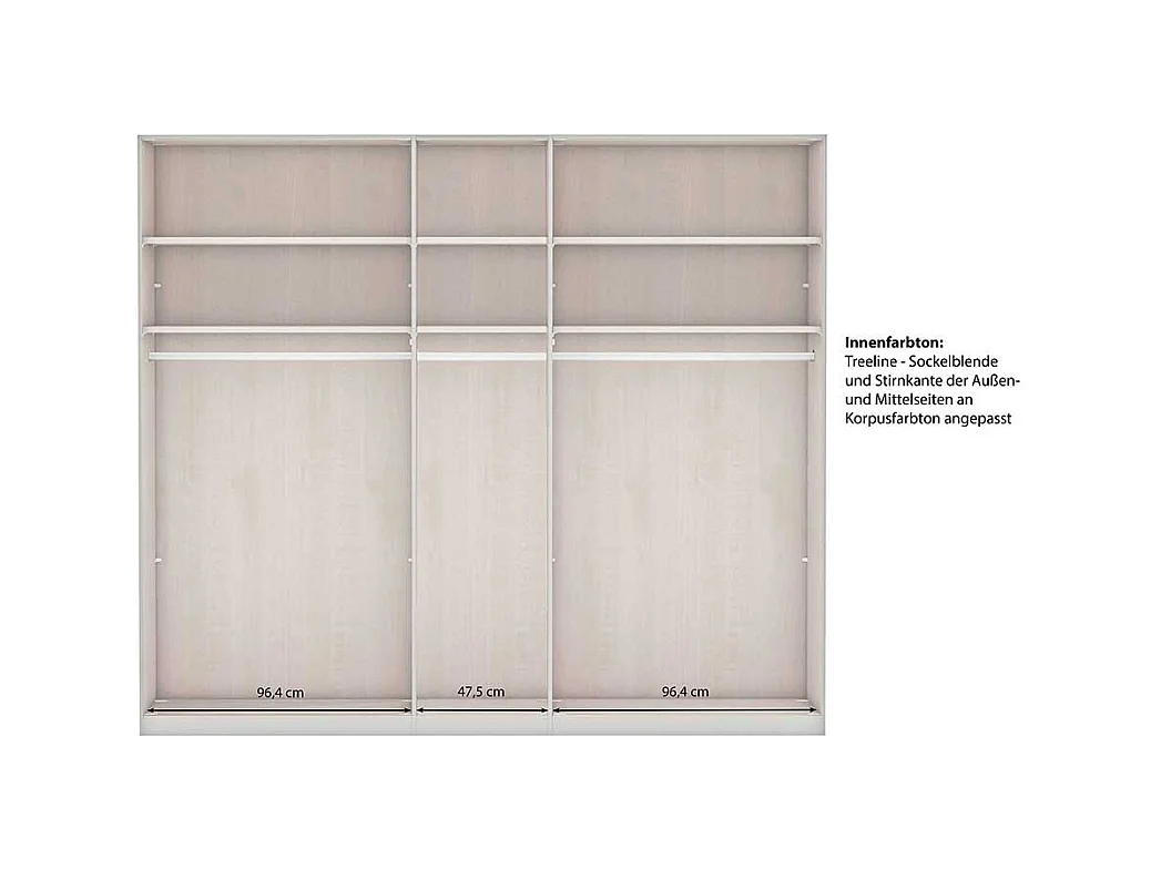 Drehtürenschrank mit Spiegeln in Hellgrau Made in Germany