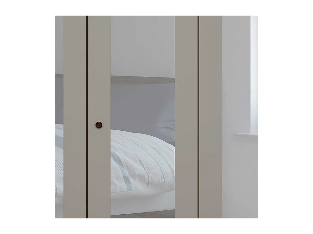 Drehtürenschrank mit Spiegeln in Hellgrau Made in Germany