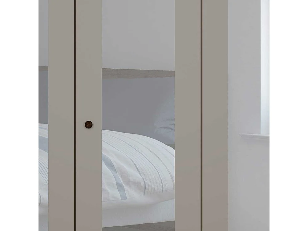 Drehtürenschrank mit Spiegeln in Hellgrau Made in Germany