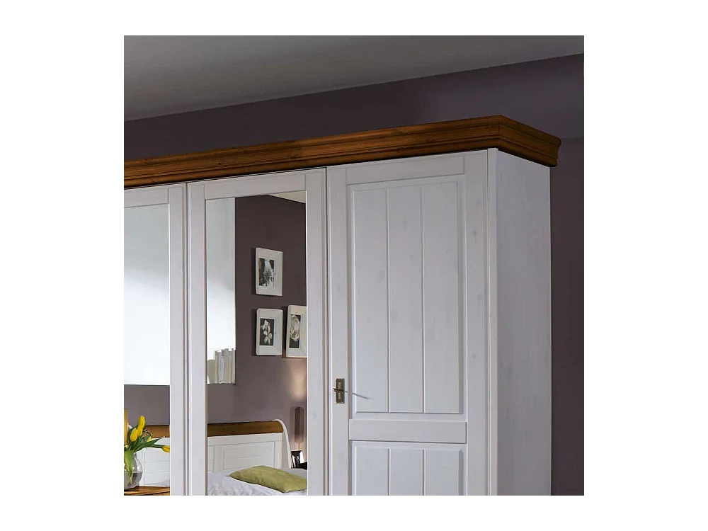 Schlafzimmer Kleiderschrank in Wei� Spiegelglas