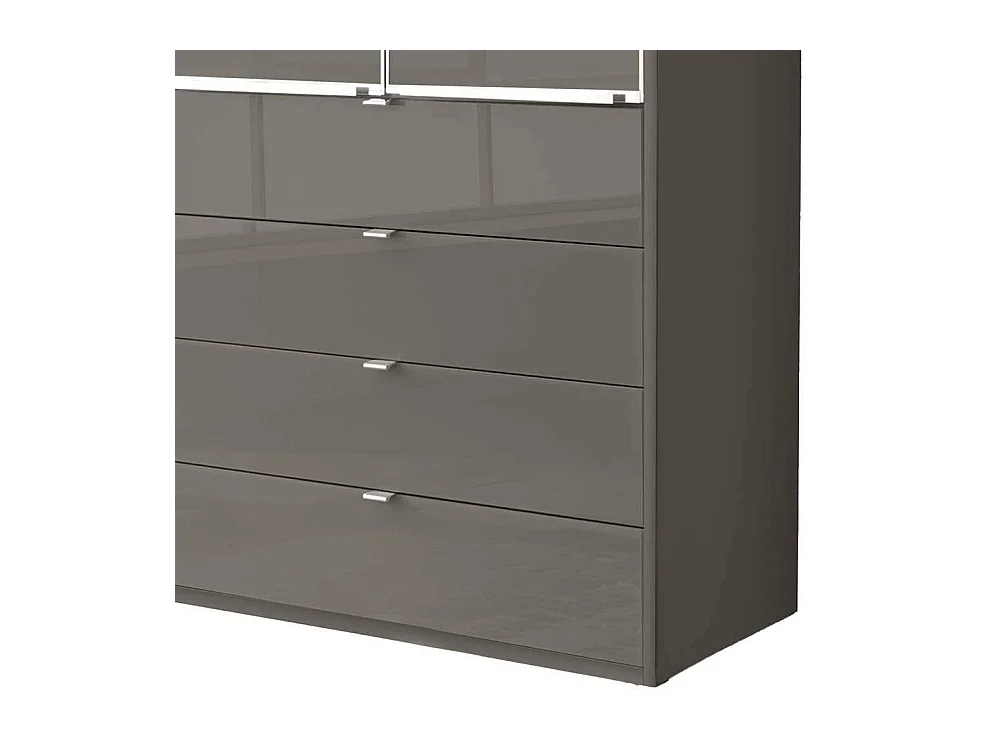 Kleiderschrank Schlafzimmerschrank mit vier Schubladen und Metallgriffen