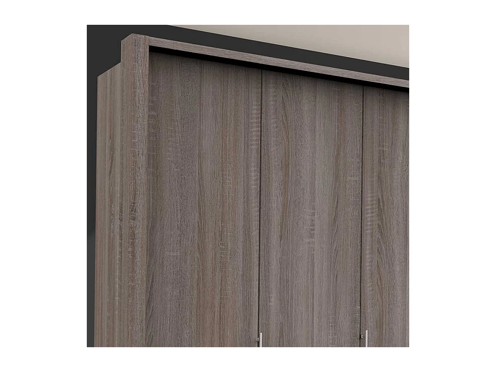 Premium Falttürenschrank in Eiche Trüffelfarben sechs Schubladen