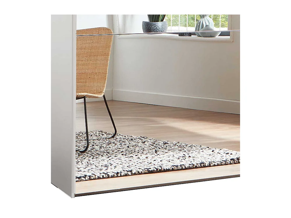 Schwebetürenkleiderschrank in Weiß Spiegeltür