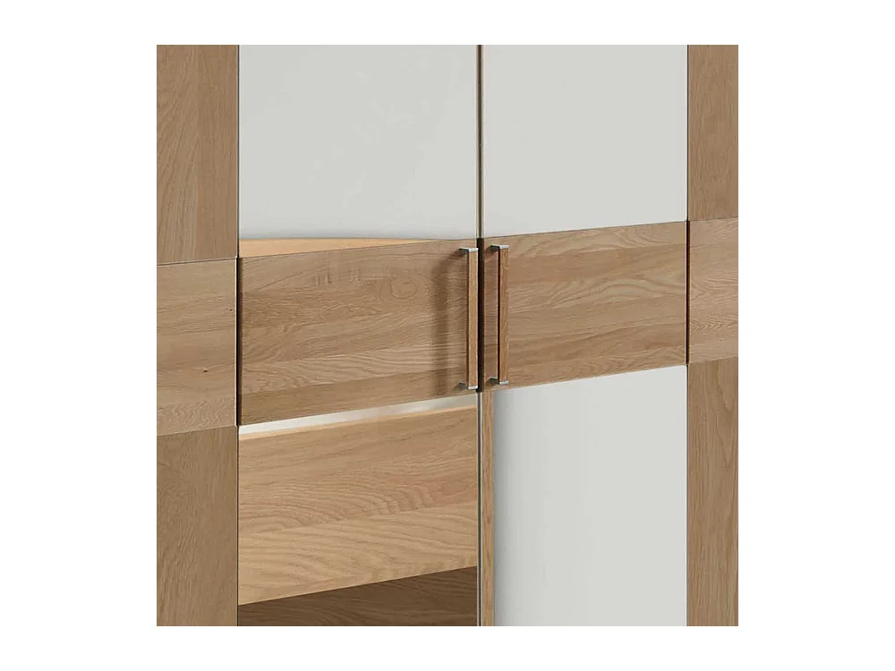 Drehtürenschrank aus Eiche teilmassiv Spiegel