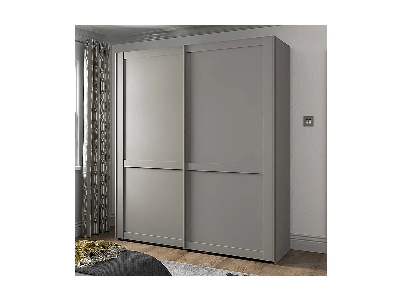 Landhausschlafzimmerschrank mit Schwebetüren Hellgrau modern