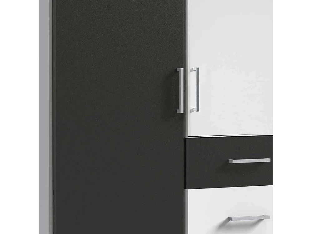 Drehtürenschrank Gästezimmer mit drei Schubladen modernem Design