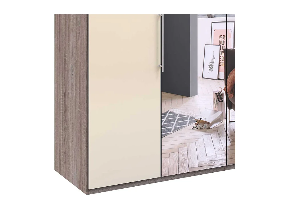 Spiegel Kleiderschrank mit Falttüren glasbeschichtet