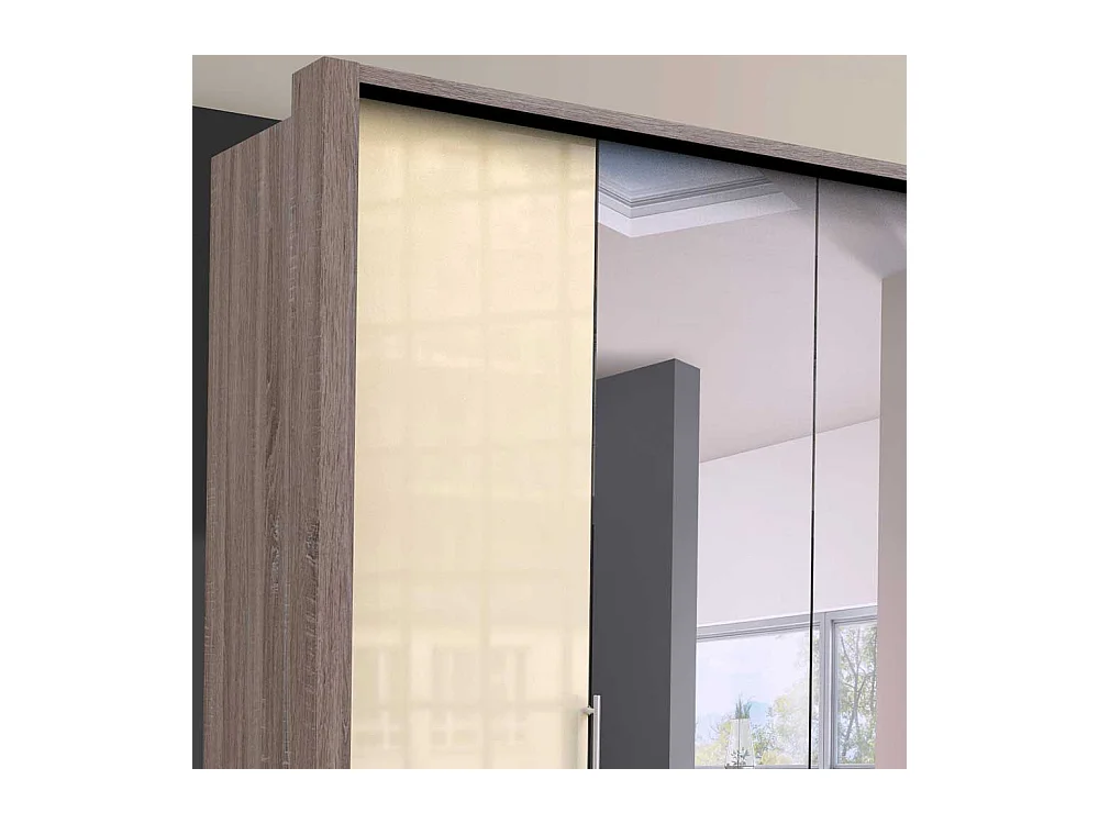 Spiegel Kleiderschrank mit Falttüren glasbeschichtet