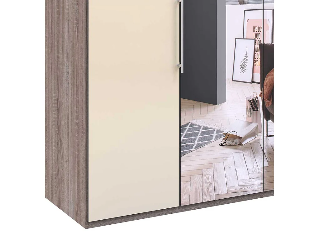 Spiegel Kleiderschrank mit Falttüren glasbeschichtet