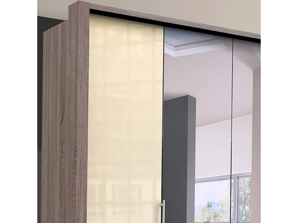 Spiegel Kleiderschrank mit Falttüren glasbeschichtet