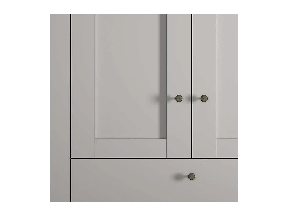 Kleiderschrank in Hellgrau Landhaus 300 cm breit 58 cm tief