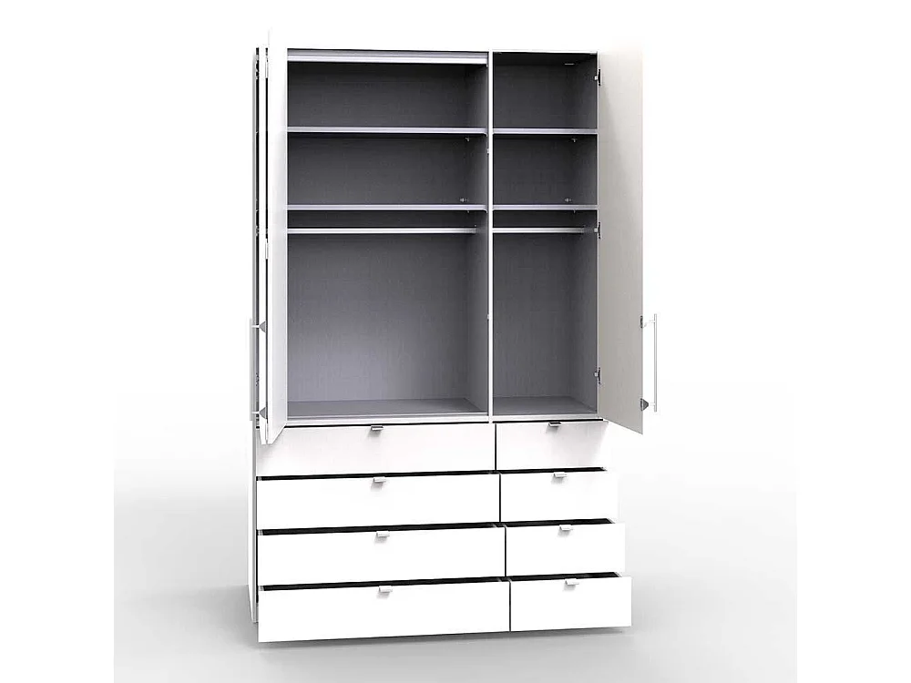 Kleiderschrank Jugendzimmer 2 türig mit Schubladen glasbeschichtet