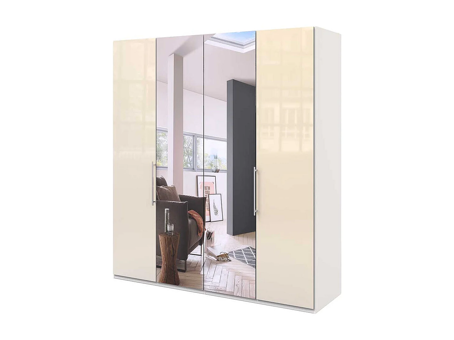 Schlafzimmerschrank mit Spiegeltür modernem Design