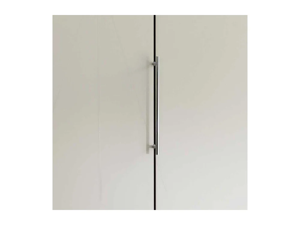 Falttürenschrank in Creme Weiß LED Beleuchtung