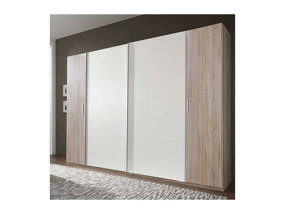 XL Schlafzimmerschrank 272 cm oder 316 cm breit Eiche Sägerau und Weiß