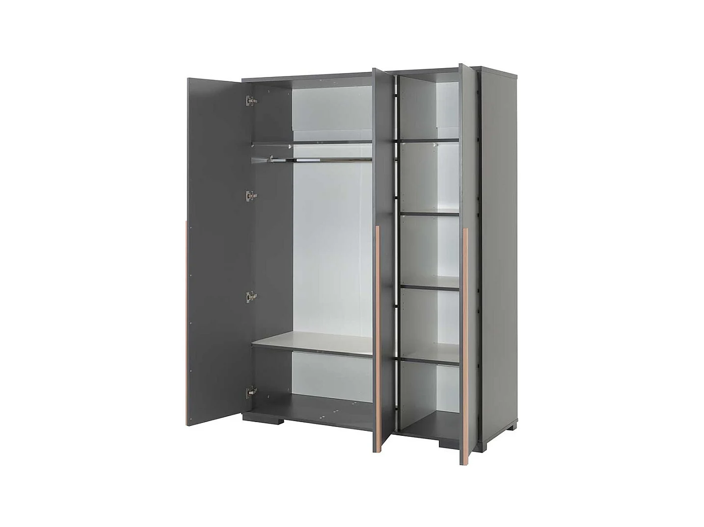 Schlafzimmerschrank in Anthrazit und Buche Optik 195 cm hoch