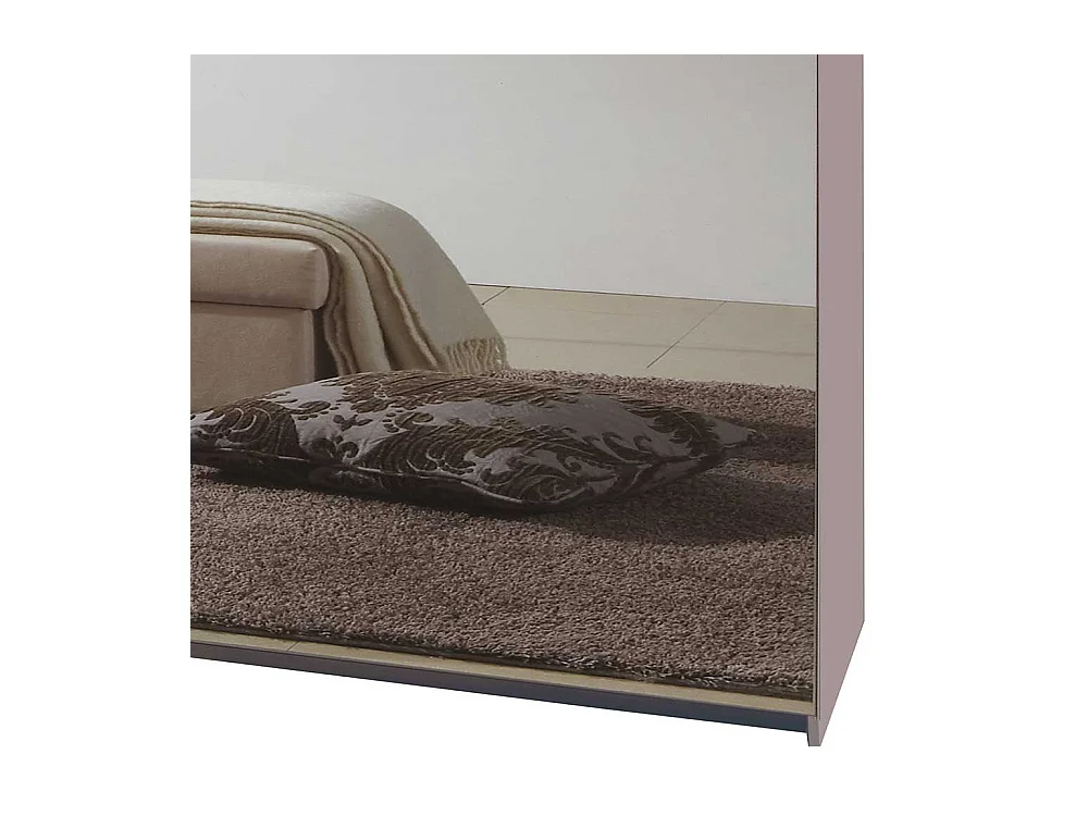 Schwebetürenschrank Weiß Spiegel in modernem Design 179 cm breit