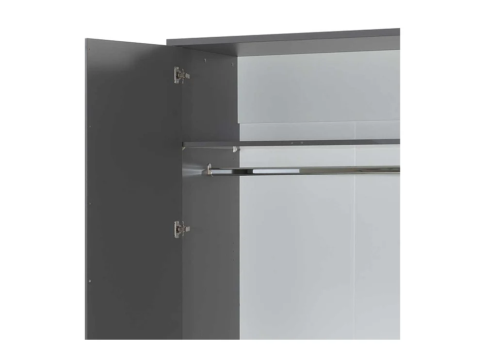 Drehtürenschrank in Anthrazit und Buche Optik 195 cm hoch