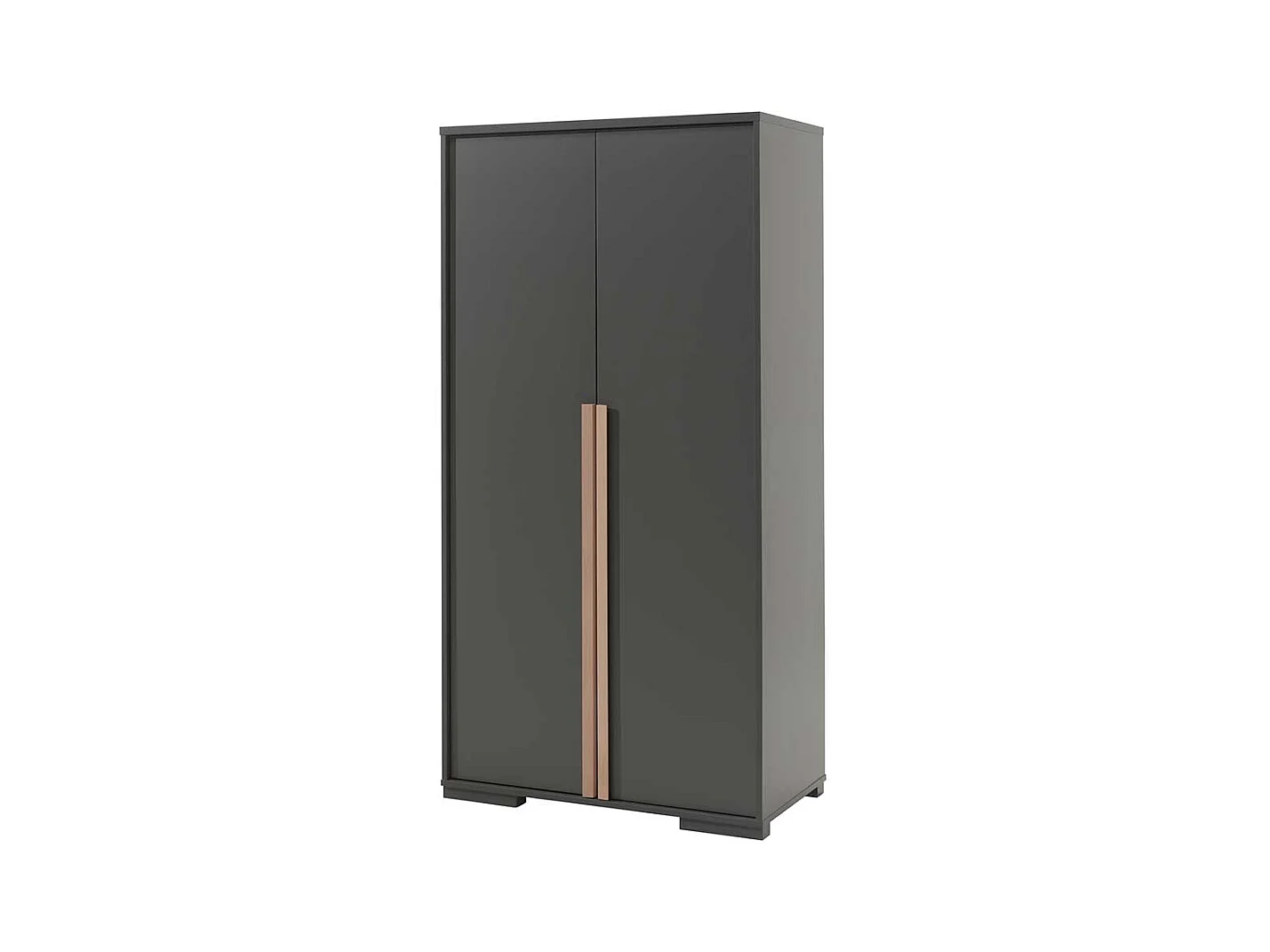 Drehtürenschrank in Anthrazit und Buche Optik 195 cm hoch