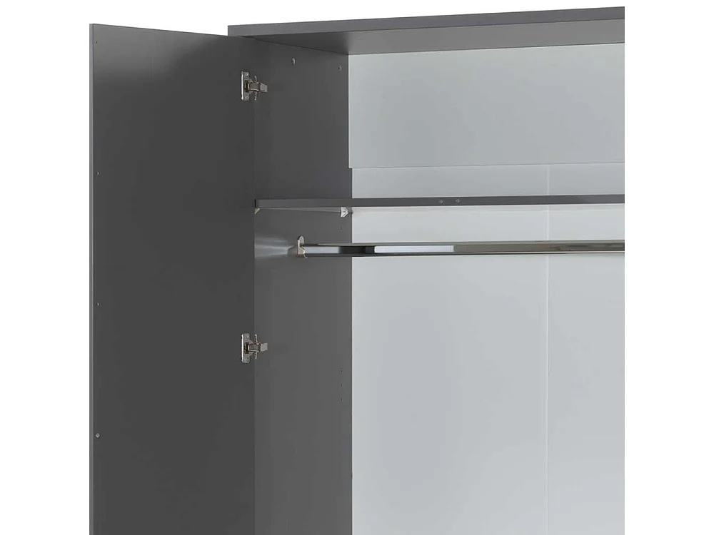 Drehtürenschrank in Anthrazit und Buche Optik 195 cm hoch