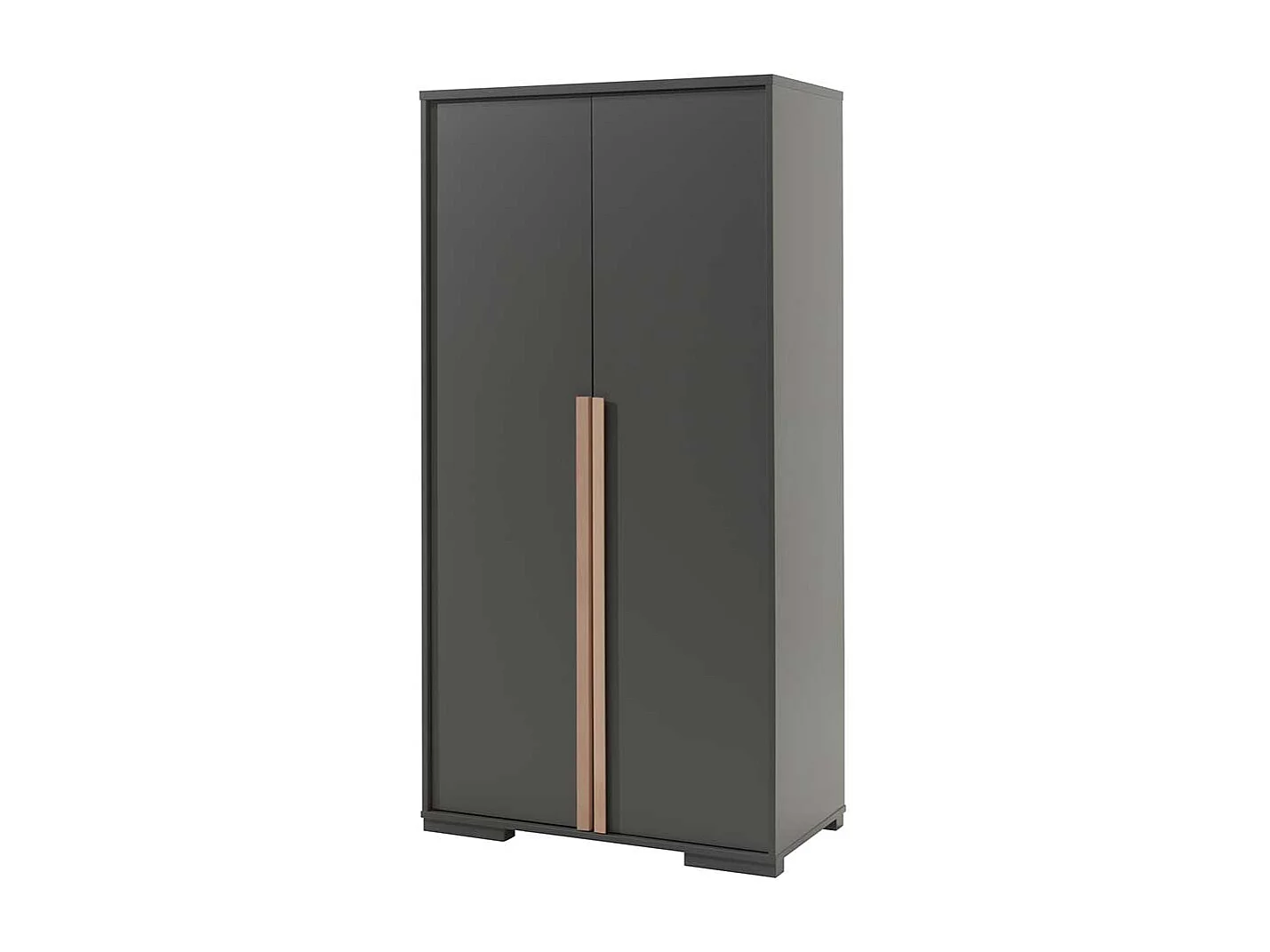 Drehtürenschrank in Anthrazit und Buche Optik 195 cm hoch