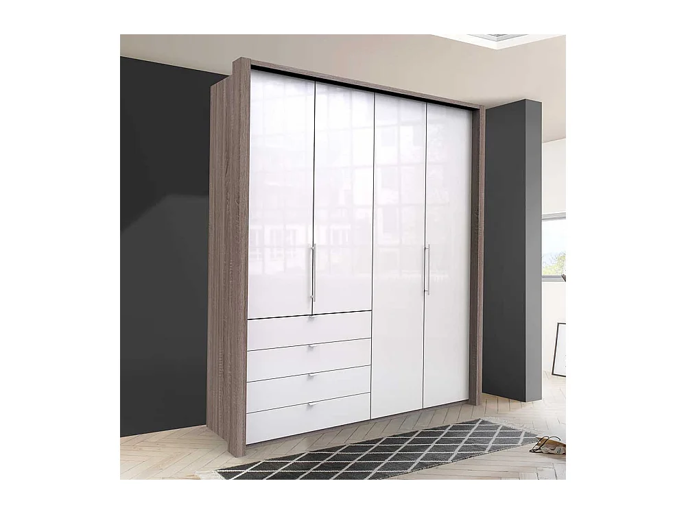 Moderner Jugend Kleiderschrank mit Falttüren vier Schubladen